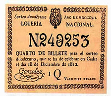 Décimo Lotería Navidad 1812 Lotería Navidad 1812