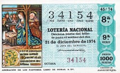 1974 Lotería Navidad Lotería Navidad 1974